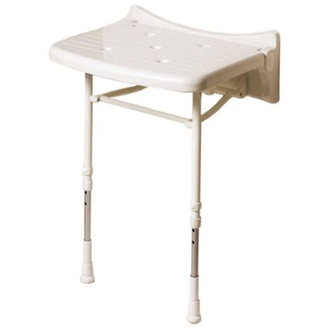 AKW 2000 Series Compact Fold Up Shower Seat - White Unpadded