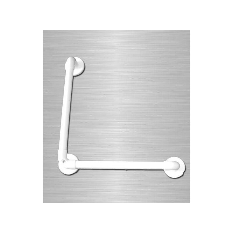 

AKW - Barra de sujeción lisa y reforzada en ángulo de 90° 450x450mm blanca (Accesibilidad PMR)