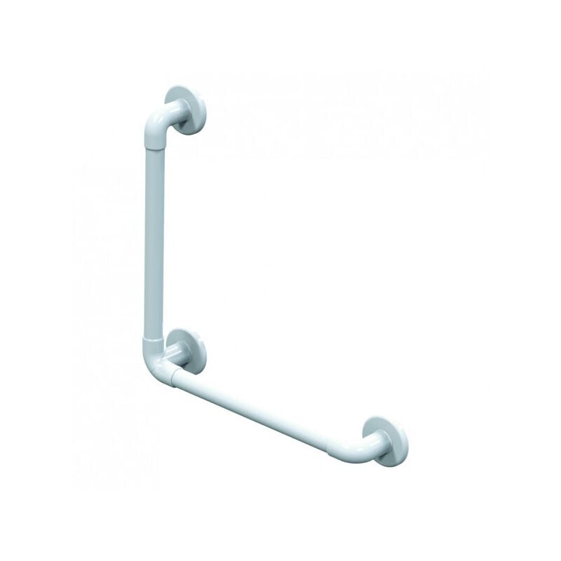 Barre d'appui lisse renforcée coudée 90° 450x450