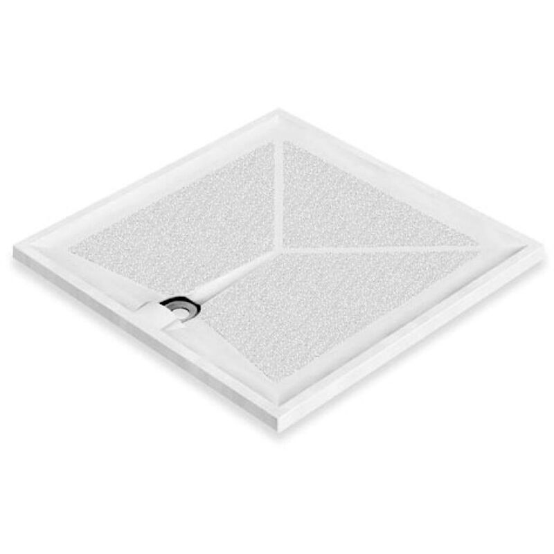 Braddan Square Shower Tray with Gravity Waste 820mm x 820mm - AKW