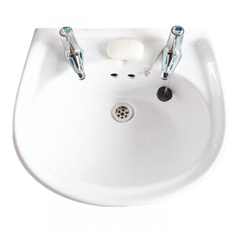 AKW Livenza Basin with Full Pedestal 500mm Wide - 2 Tap Hole