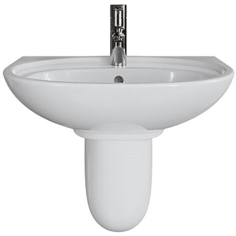 AKW Livenza Plus Basin and Semi Pedestal 550mm Wide - 1 Tap Hole