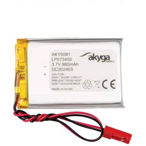 Akyga LP573450 Pack de piles rechargeables x batterie spéciale LiPo 3.7 V 980 mAh Y636113
