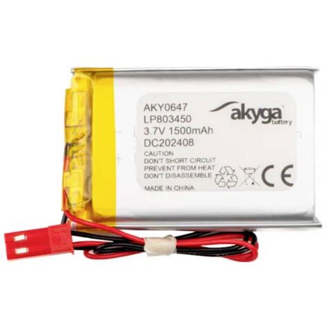 Akyga LP803450 Pack de piles rechargeables x batterie spéciale LiPo 3.7 V 1500 mAh Y636333