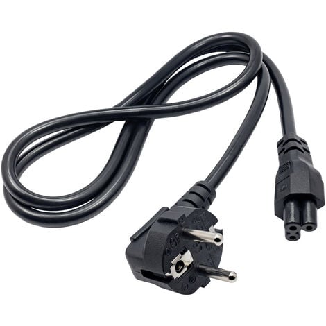 Akyga Strom Adapterkabel [1x Schutzkontakt-Stecker - 1x Kleeblatt-Buchse C5] 1.00 m Schwarz
