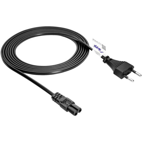 Akyga Strom Anschlusskabel [1x Euro-Stecker - 1x Kleingeräte-Buchse C7] 3 m Schwarz
