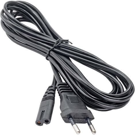 Akyga Strom Anschlusskabel [1x Kleingeräte-Buchse C7 - 1x Euro-Stecker] 3.00 m Schwarz