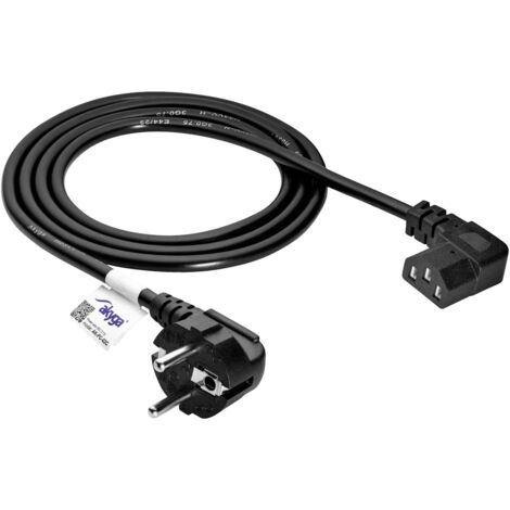 Akyga Strom Anschlusskabel [1x Schutzkontakt-Stecker - 1x Kaltgeräte-Buchse C13] 1.5 m Schwarz