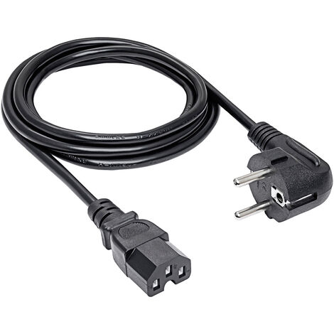 Akyga Strom Anschlusskabel [1x Schutzkontakt-Stecker - 1x Kaltgeräte-Buchse C15] 1.8 m Schwarz