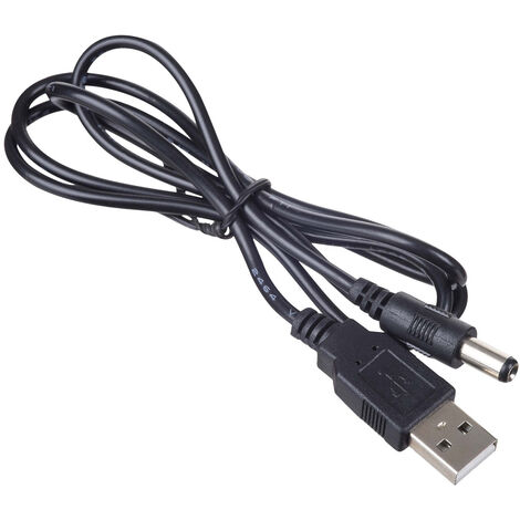 Akyga USB-Ladekabel   DC Stecker 5,5 mm 0.80 m Schwarz  AK-DC-04