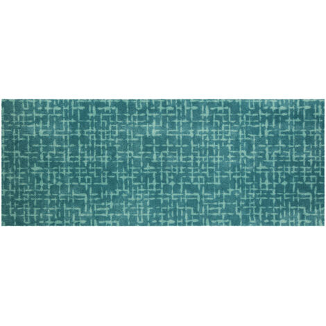 Akzente FEEL Feel-Checker Plate Aqua, 80 x 200 cm, rutschfest, kuschlig weich, für Badezimmer, Fußbodenheizung geeignet, PVC-frei, Made in EU
