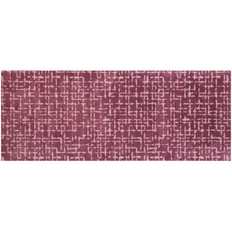 Akzente FEEL Fußmatte aubergine, 80x200 cm, Polyester, Latex, rutschfest, weich, saugfähig, EU-Produkt, Badezimmer & Fußbodenheizung geeignet