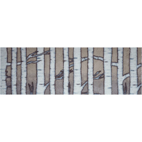 Akzente FEEL Hochwertige Birkenholz Fußmatte, 35 x 100 cm, rutschfest, saugfähig, fürs Badezimmer & Fußbodenheizung geeignet.