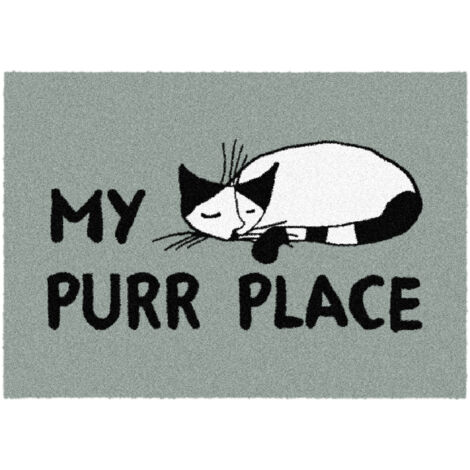 Akzente FEEL My Purr Place Fußmatte, 50 x 70 cm, Polyester/Latex, rutschfest, kuschlig weich, für Fußbodenheizung