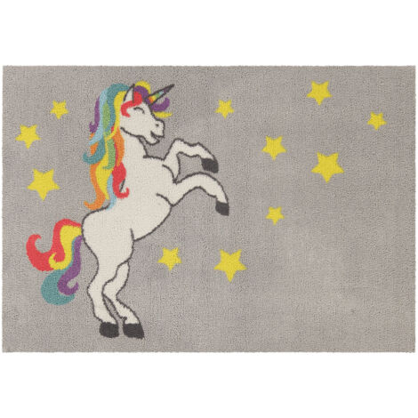 Akzente FEEL Rainbow Unicorn Fußmatte, 70 x 100 cm, Kuschelfloor, Nässebändiger, rutschfest, kuschelig, schnelltrocknend, Made in Europe, Badezimmer
