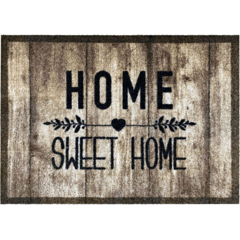Akzente Listen Home Sweet Home Fußmatte 40x60 cm, rutschfest, trittschälldämmend, wetterbeständig, PVC-frei, Schmutzfänger