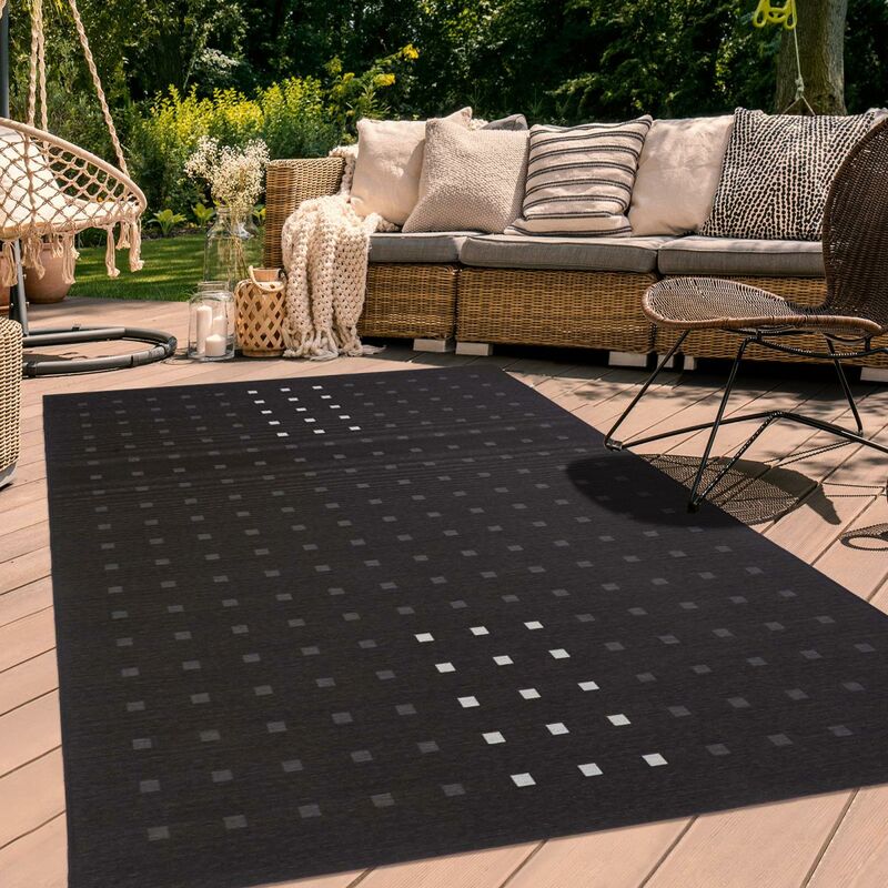 

Unamourdetapis - Alfombra exterior Blicblock ex en polipropileno negro - Noir