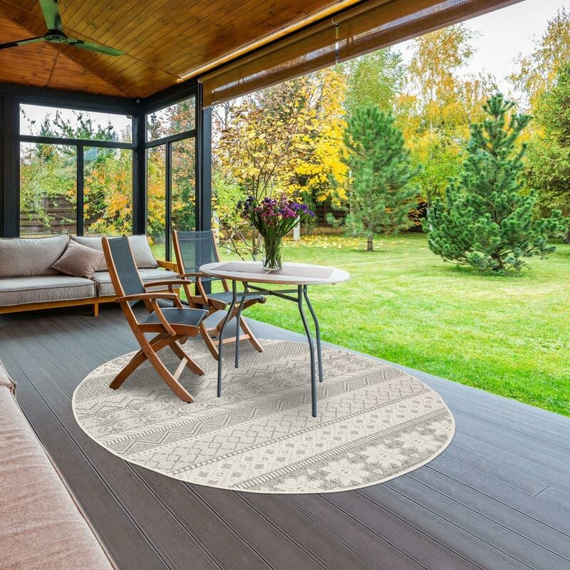 

Alfombra redonda Extron reversible polipropileno gris - Gris