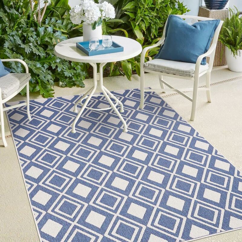 

Alfombra al aire libre AF Damlos Reversible polipropileno azul - Bleu