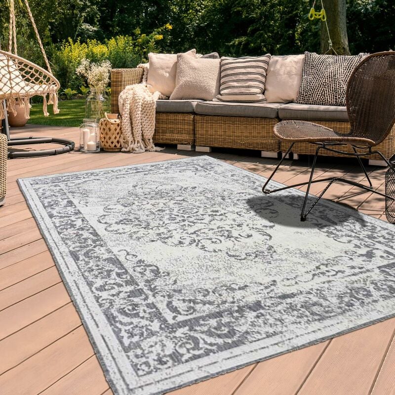 

Alfombra al aire libre BC Medio reversible polipropileno plata - Argent