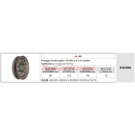 AL-KO galet tendeur pour tracteur de pelouse crossover 93/102 R303866