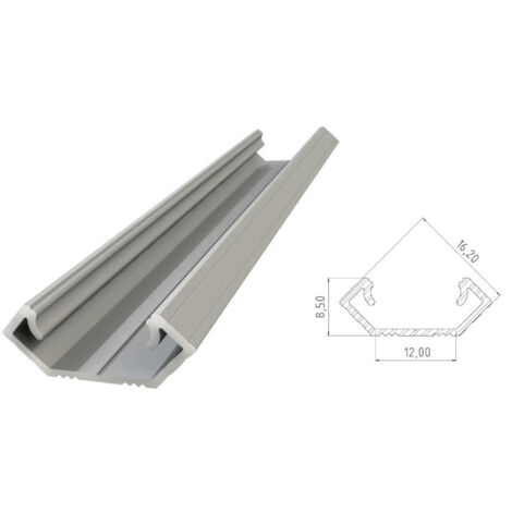 AL12-GLC1-AS-1000 : Profilé d'angle en aluminium anodisé argent 1000 mm