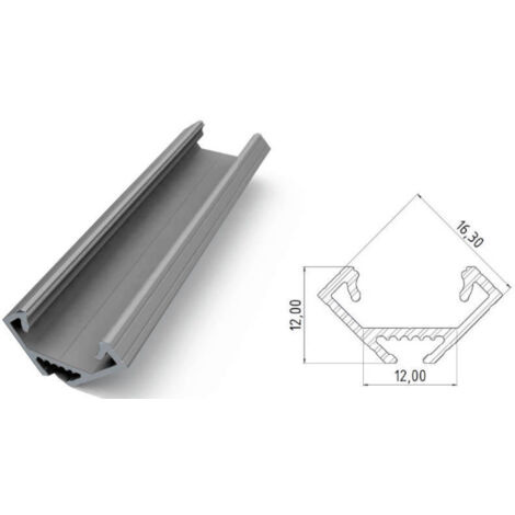 AL12-GLC2-AS-1000 : Profilé d'angle en aluminium anodisé argent 1000 mm