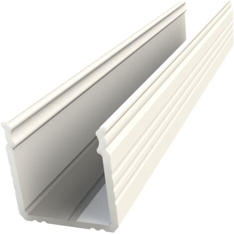 AL12-GLS3-LW-1000 : Profilé de surface en aluminium laqué blanc 16 x 16 mm, longueur 1000 mm.