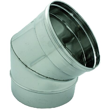 Ala gomito curva per canne fumarie in acciaio inox 45o   14 cm 140 mm stufa
