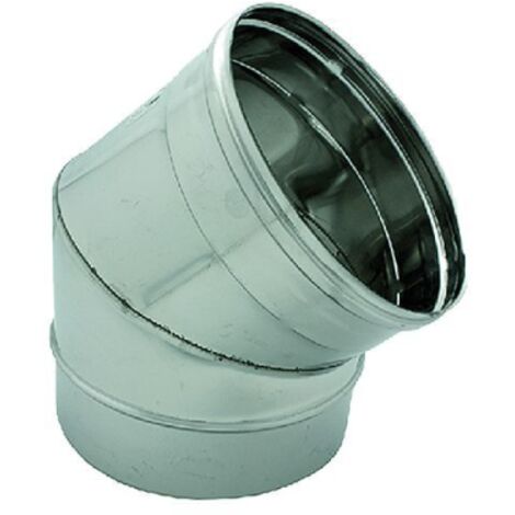Ala gomito curva per canne fumarie in acciaio inox AISI 304 45o   18 cm 180 mm stufa accessori stufe