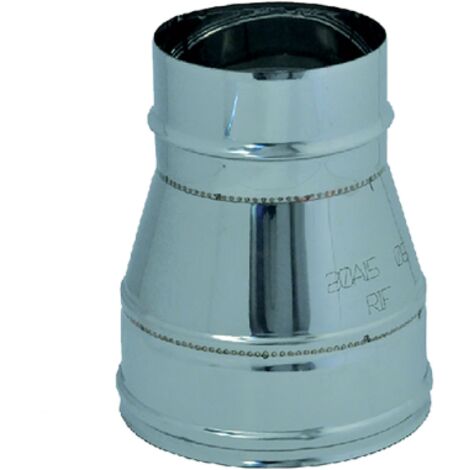 Ala maggiorazione canna fumaria   200 mm Femmina uscita   160 mm Maschio in acciaio inox AISI 304