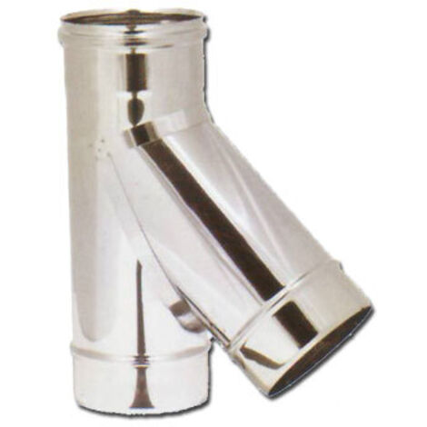 Ala raccordo braga a Y 135o acciaio inox   15 cm 150 mm per canna fumaria