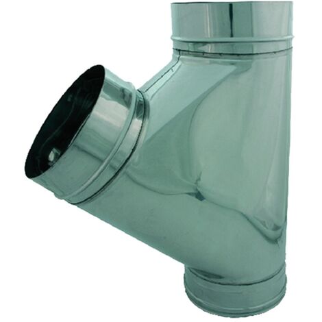 Ala raccordo braga a Y 135o acciaio inox   20 cm 200 mm per canna fumaria