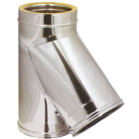 Ala raccordo doppia parete coibentato a Y 135o 150 - 200 mm acciaio inox