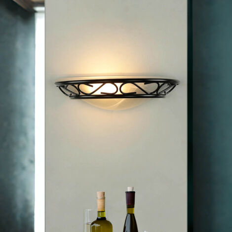 Alabaster Glas Wandlampe Schwarz ATHEN rustikal