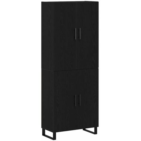 Alacena 2 pcs Roble negro Madera Ingenierizada y Vidrio vidaXL