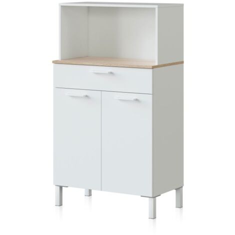 Alacena cocina Colin 2 Puertas Blanco Artik (Blanco Mate) - Roble Canadian (ancho) x 126cm (alto)