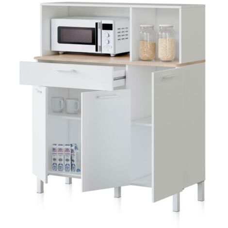 Alacena cocina Colin 3 Puertas Blanco Artik (Blanco Mate) - Roble Canadian (ancho) x 126cm (alto)