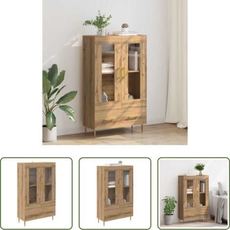 Alacena con cajón -  Alacena con cajón Roble artesanal 69,5 x 31 x 115 cm