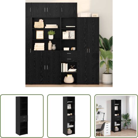 Alacena de madera -  Alacena Roble Negro 45 x 42,5 x 185 cm Madera contrachapada