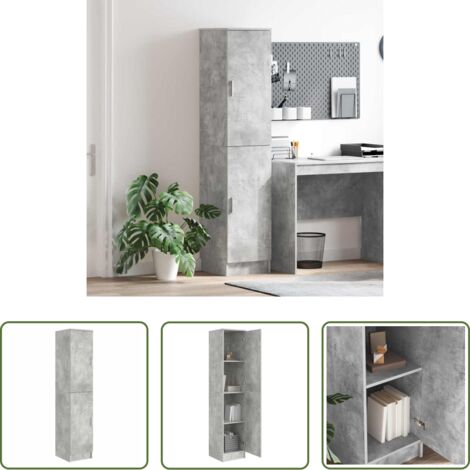 Alacena de madera -  Aparador alto Gris Concreto 35 x 39 x 168 cm