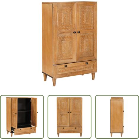 Alacena de mango -  Alacena Marrón claro 60 x 33 x 100 cm madera maciza de mango