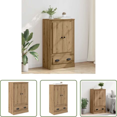 Alacena moderna -  Alacena con cajón Roble artesanal 60 x 35,5 x 103,5 cm