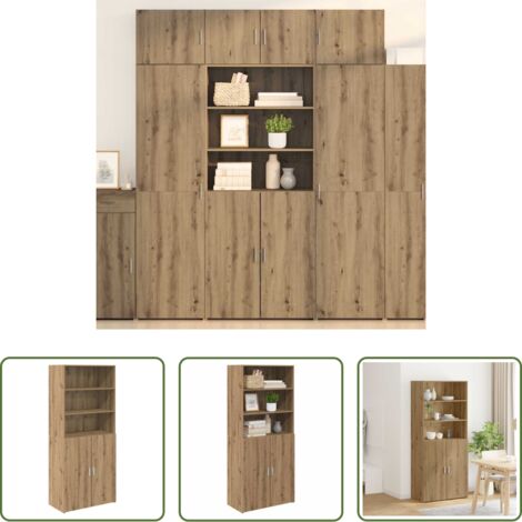 Alacena moderna -  Alacena Roble artesanal 80 x 42,5 x 185 cm Madera contrachapada