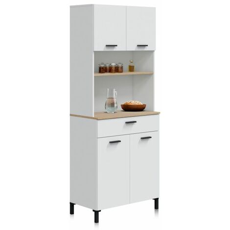 Alacena Nitza Blanco Artik (Blanco Mate) - Natur (ancho) x 185cm (alto)