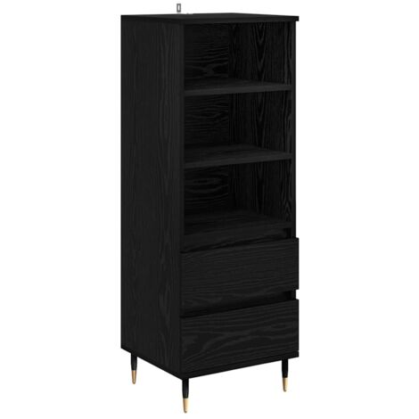 Alacena Roble Negro 40 x 36 x 110 cm Madera contrachapada vidaXL