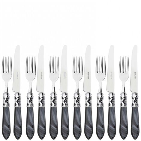 ALADDIN Anneau Chromé, Ménagère 12 pcs Fruits, Boîte Galerie,