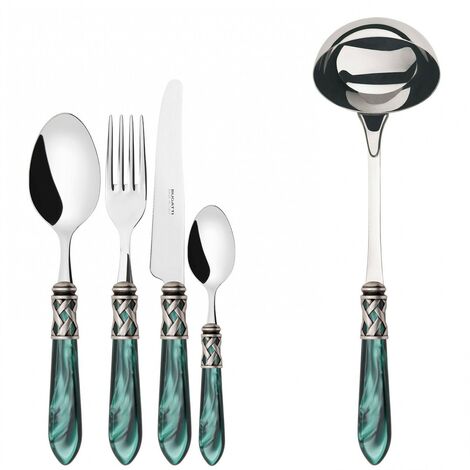 ALADDIN Silver Antique Iron, Posate Set 49 Pz, Box Gallery, Casa