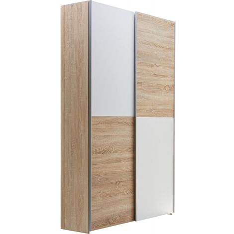 BEGA CONSULT Aladin Eiche Sägerau/Weiß Nb. Mehrzweck- und Schiebetürschrank Stauraumschrank...