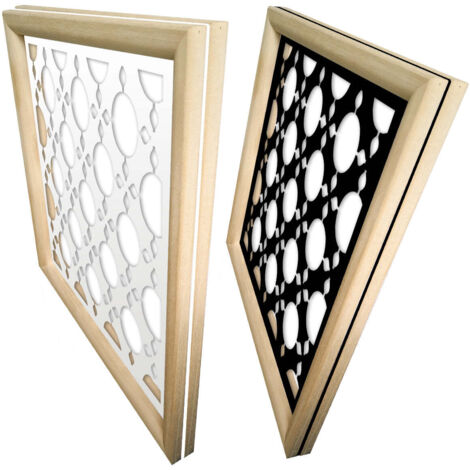 ALADIN - Moduli Decorativi in Legno e PVC - Misura: 48x48 cm - Colore: bianco